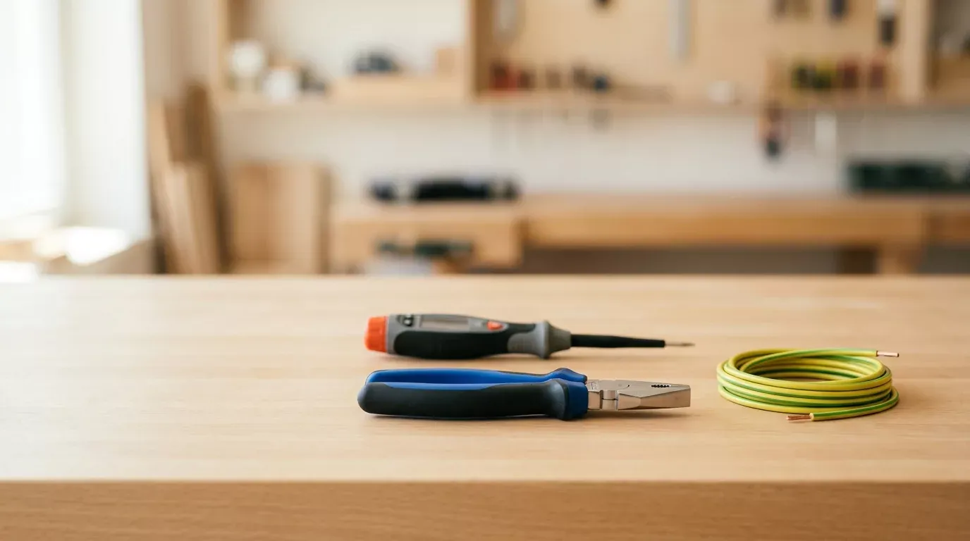 Elektriker bei der Arbeit an einer Verteilung